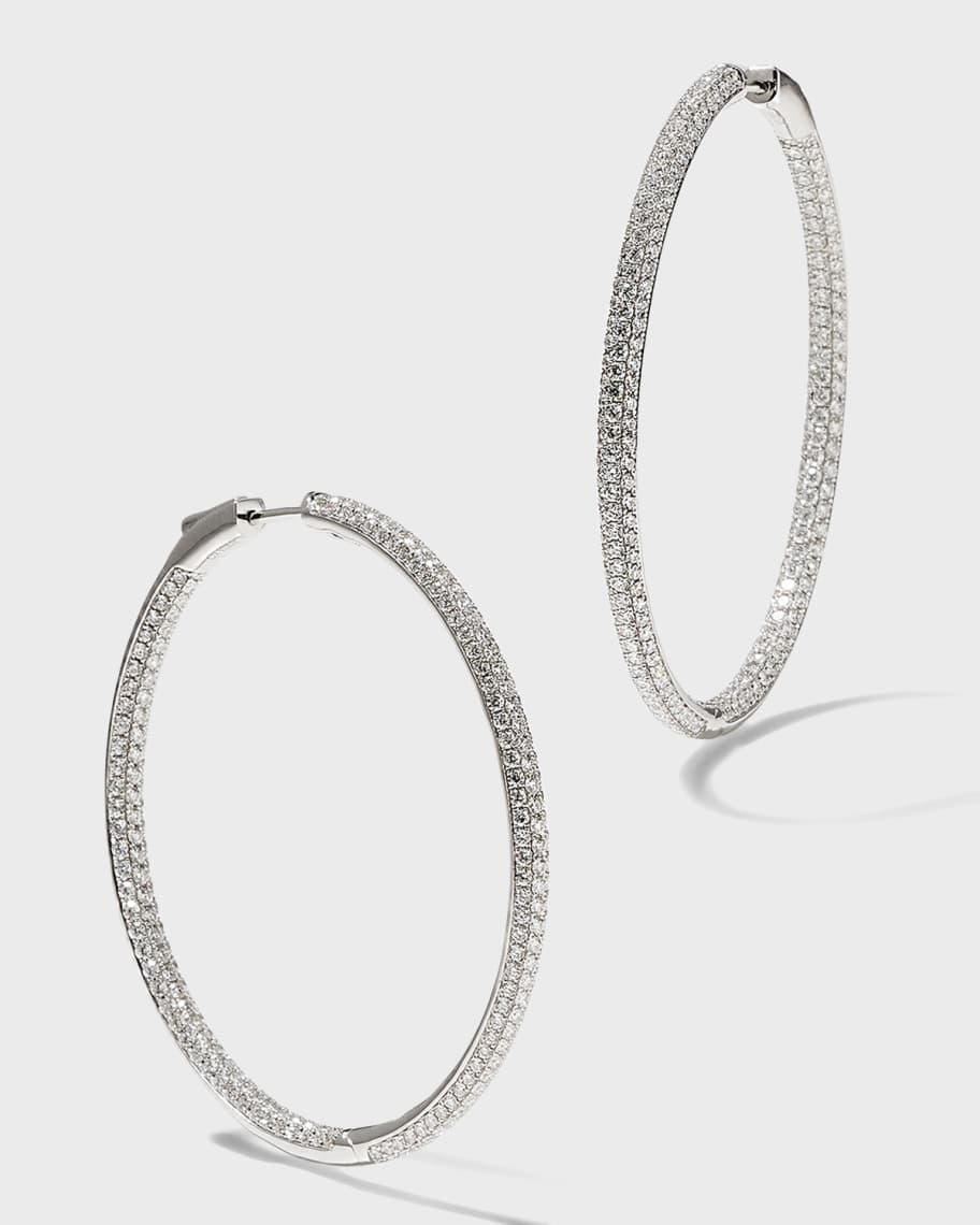 Anita Ko 18k White Gold Large Diamond Hoop Earrings | Neiman Marcus