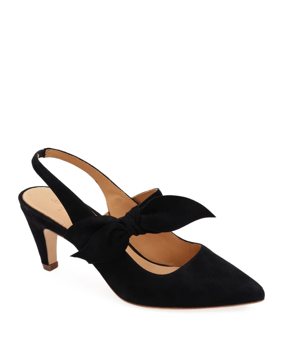 Bill Blass Billie Suede Bow Pumps | Neiman Marcus