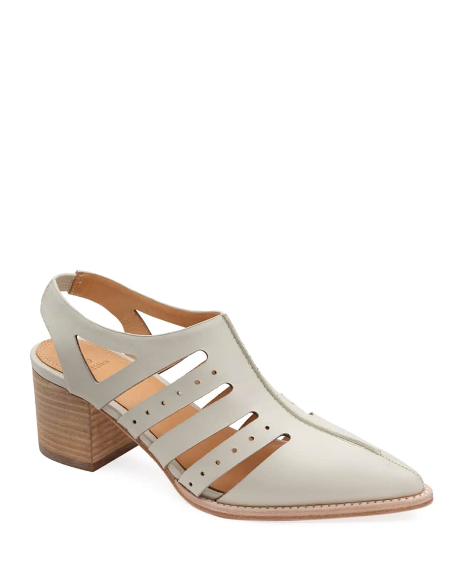 Bill Blass Tracey Leather Cutout Booties Neiman Marcus