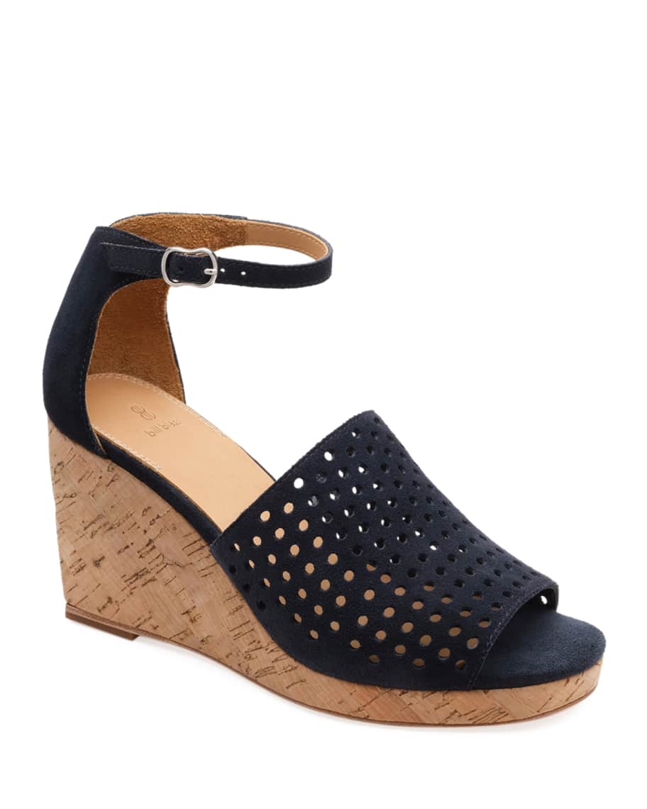 Bill blass perdi sales cork wedge heels