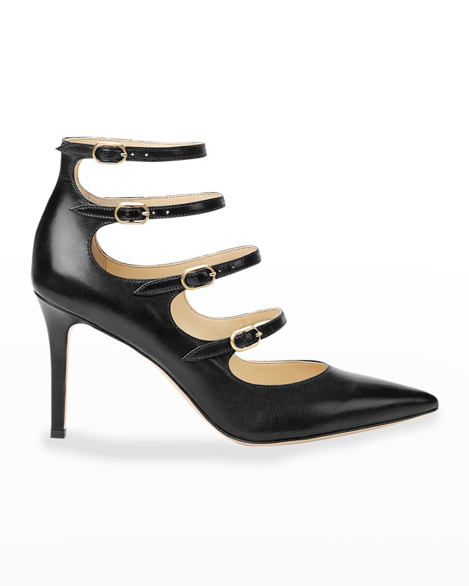 Marion Parke Mitchell Iconic Strappy Calf Leather High-Heel Pumps ...
