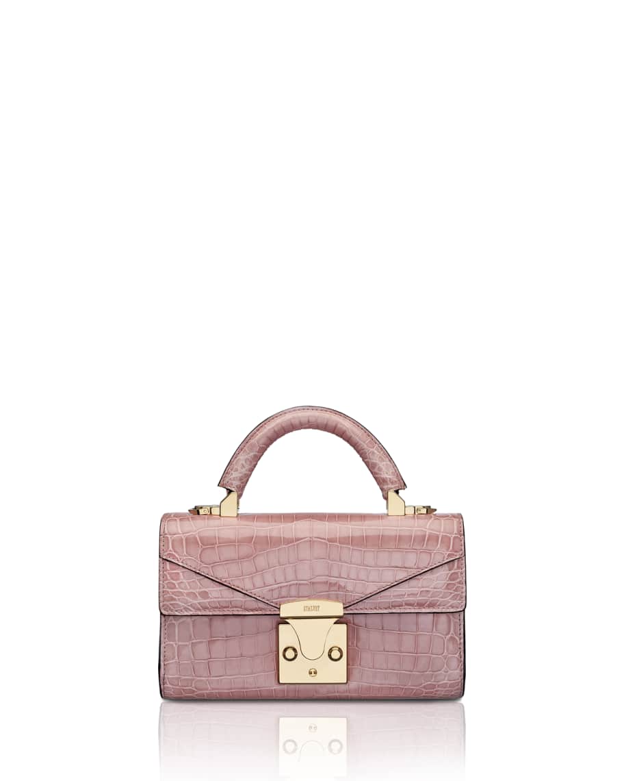 STALVEY Mini Crocodile Top Handle Bag, Pink | Neiman Marcus