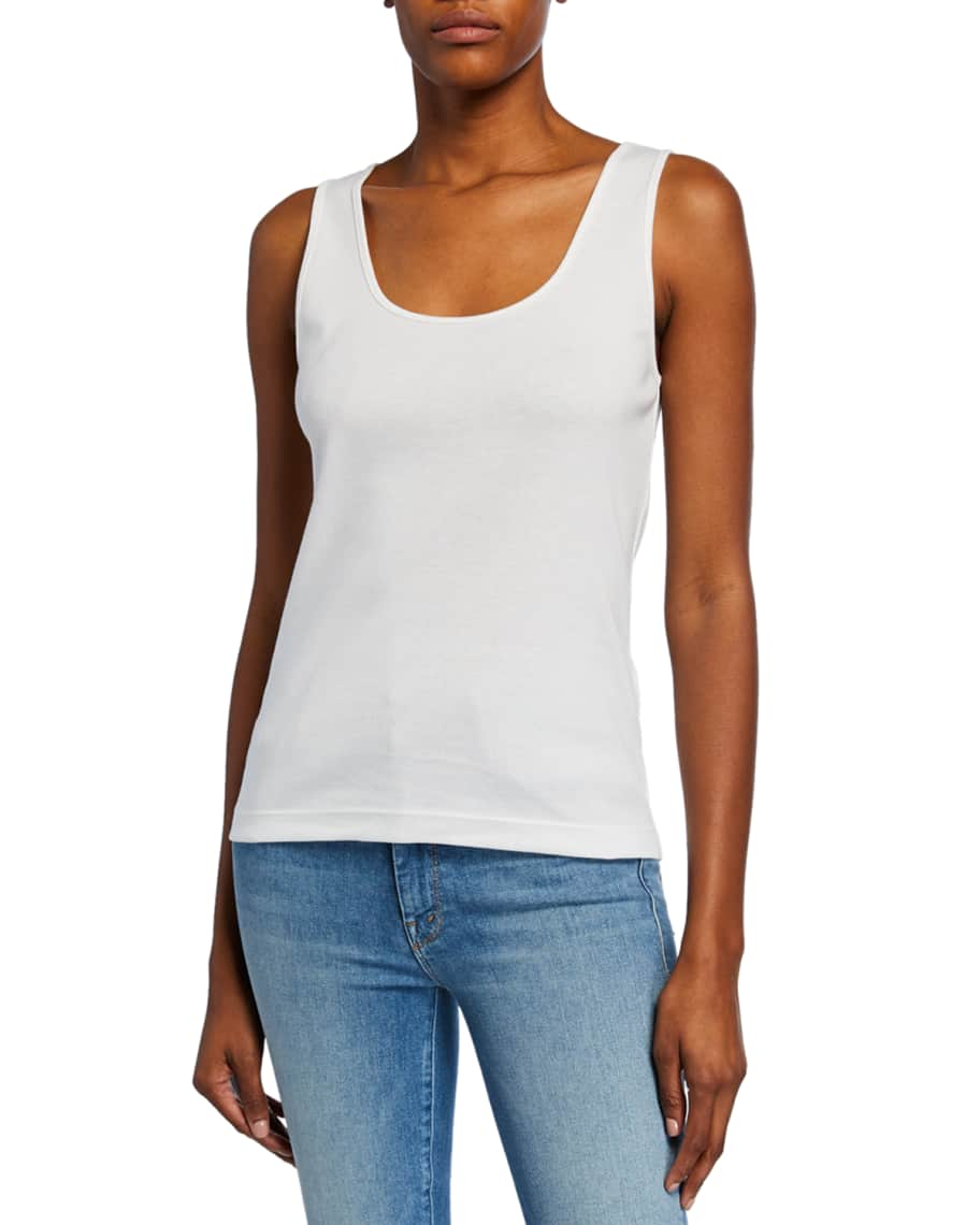 Joan Vass Plus Size Scoop Neck Rib Tank Neiman Marcus 