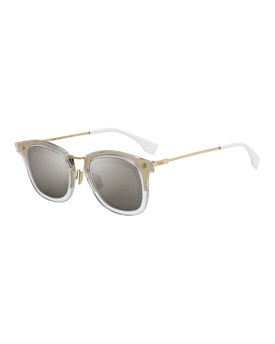 Fendi Men's Square Translucent Plastic Sunglasses | Neiman Marcus