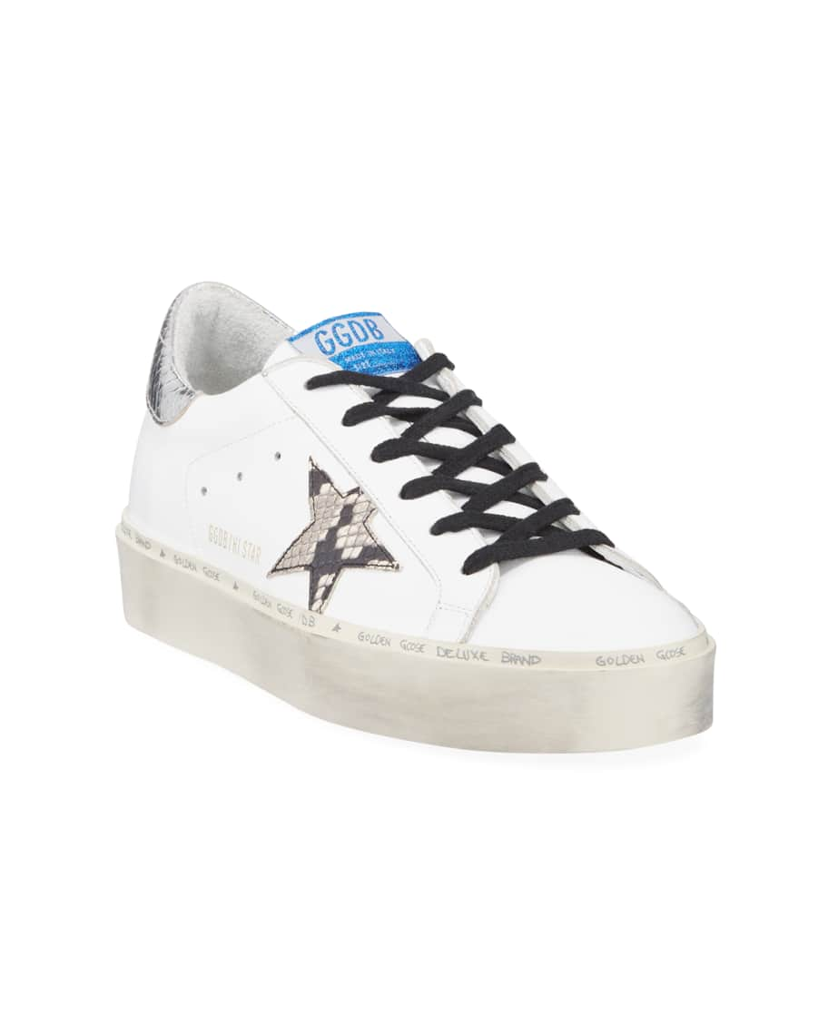 Golden Goose Hi Star Snake-Print Platform Sneakers | Neiman Marcus