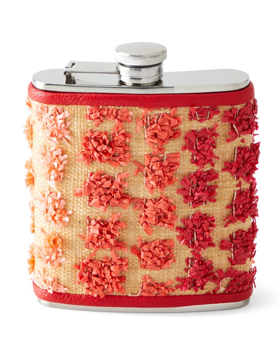 Graphic Image Raffia Wrapped Flask | Neiman Marcus