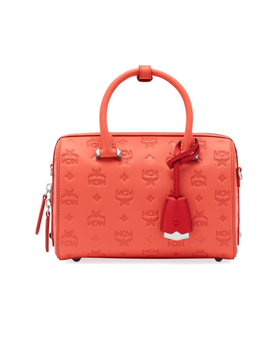 MCM Essential Boston Bag in Monogram Leather