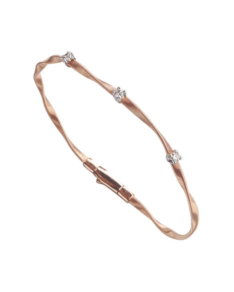 Marco Bicego Marrakech Twisted 18K Rose Gold Bracelet with Diamonds ...