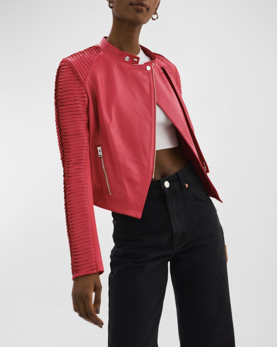 Lamarque red leather jacket discount