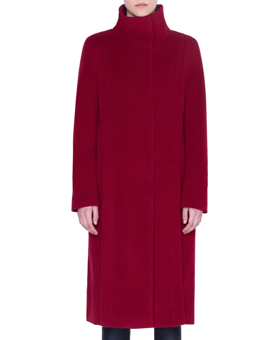 Akris punto Wool-Cashmere Midi Coat | Neiman Marcus