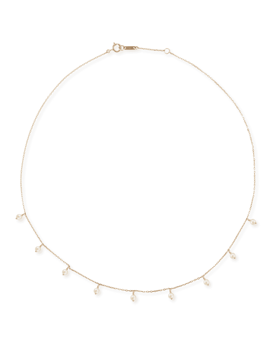 Mizuki 14k Gold Short Pearl Shaker Necklace | Neiman Marcus