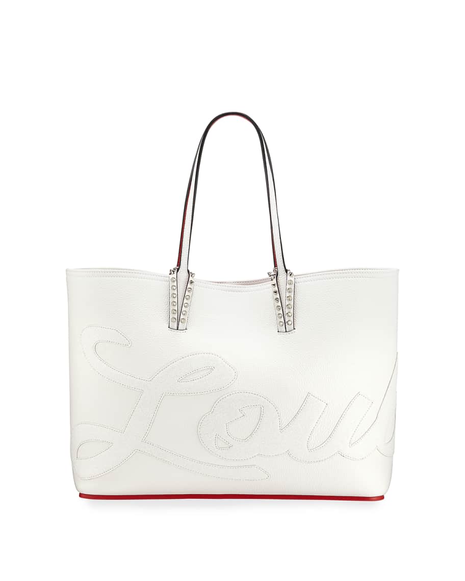 Christian Louboutin Cabata Logo Calf Glitter Tote Bag | Neiman Marcus