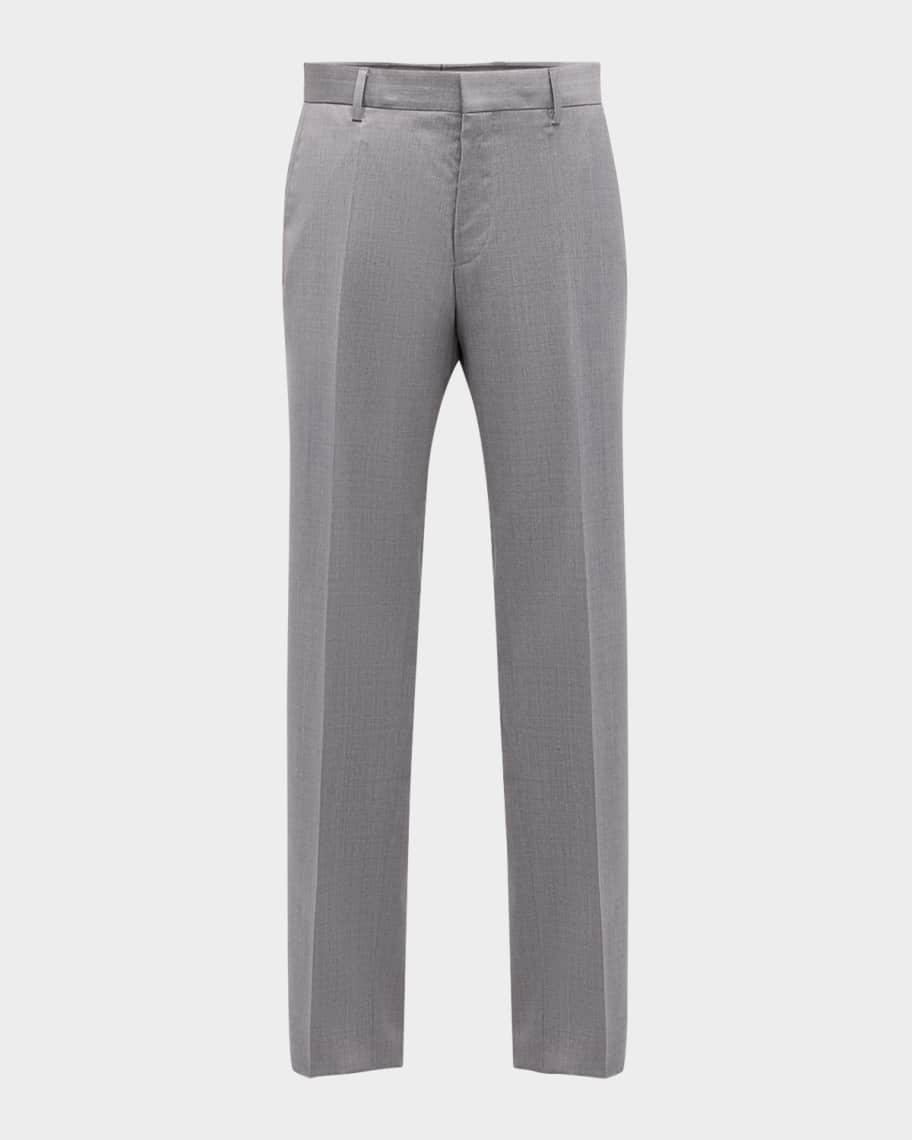 BOSS Men's Genesis Slim-Fit Wool Trousers, Light Gray | Neiman Marcus