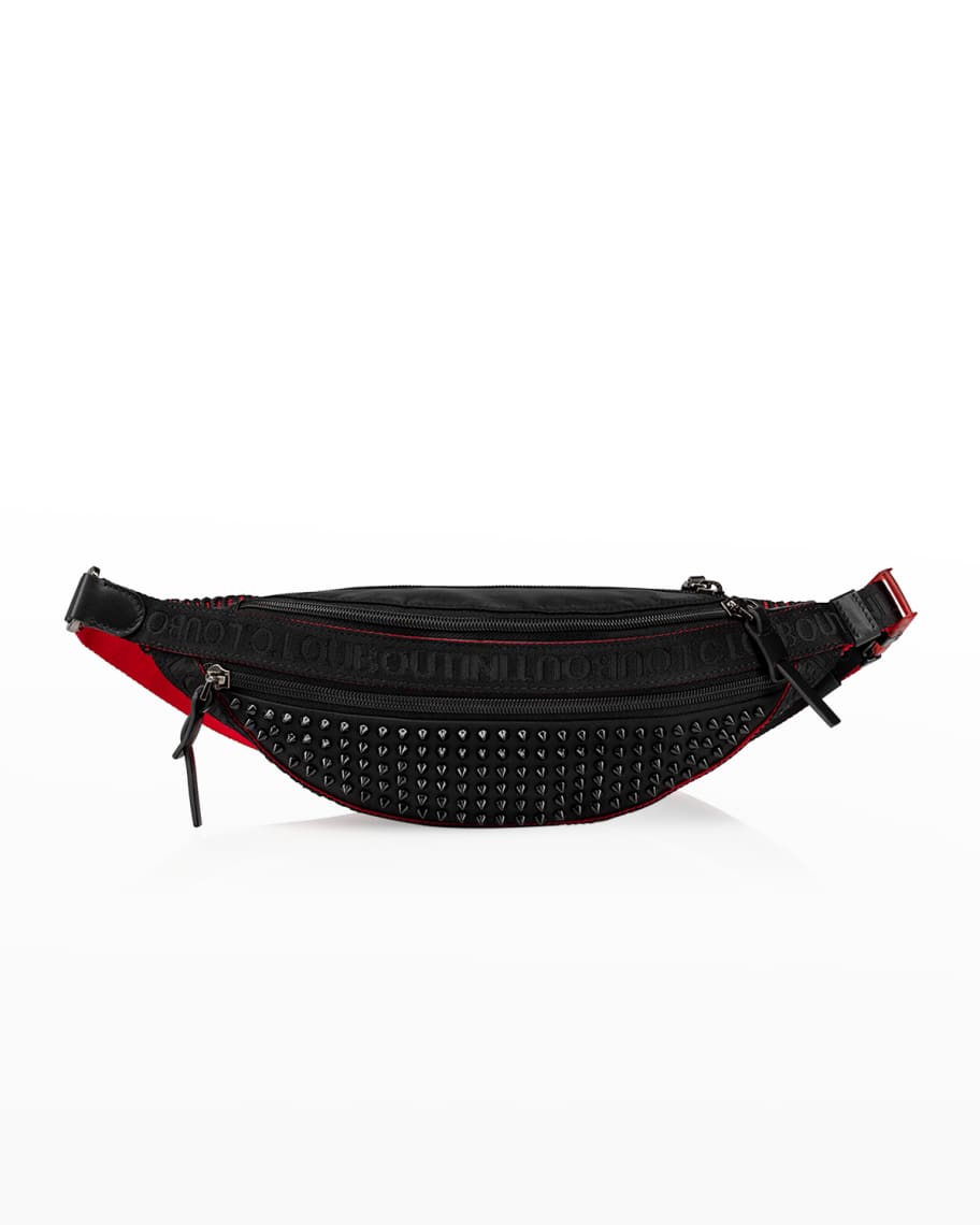 Christian Louboutin Men's Paris NYC Spiked Belt Bag with Leather