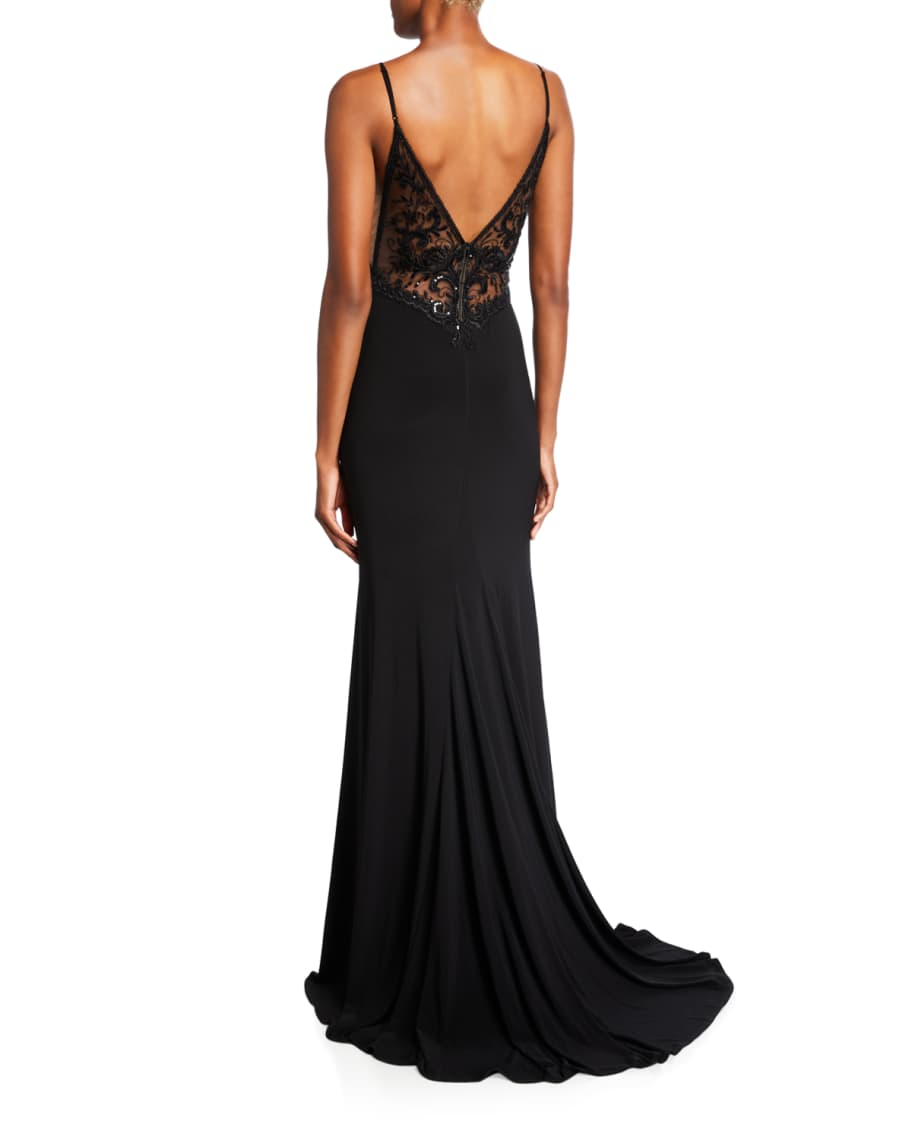 v neck gown design