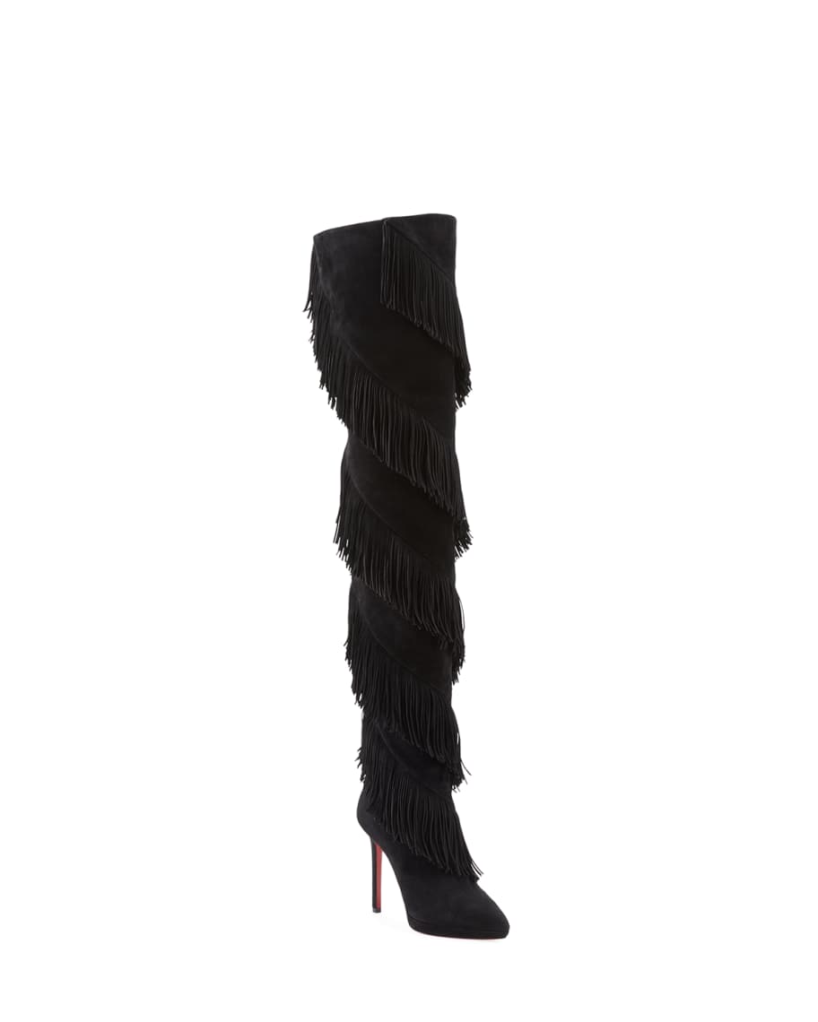 Christian Louboutin Bolcheva Fringe Red Sole Boots | Neiman Marcus