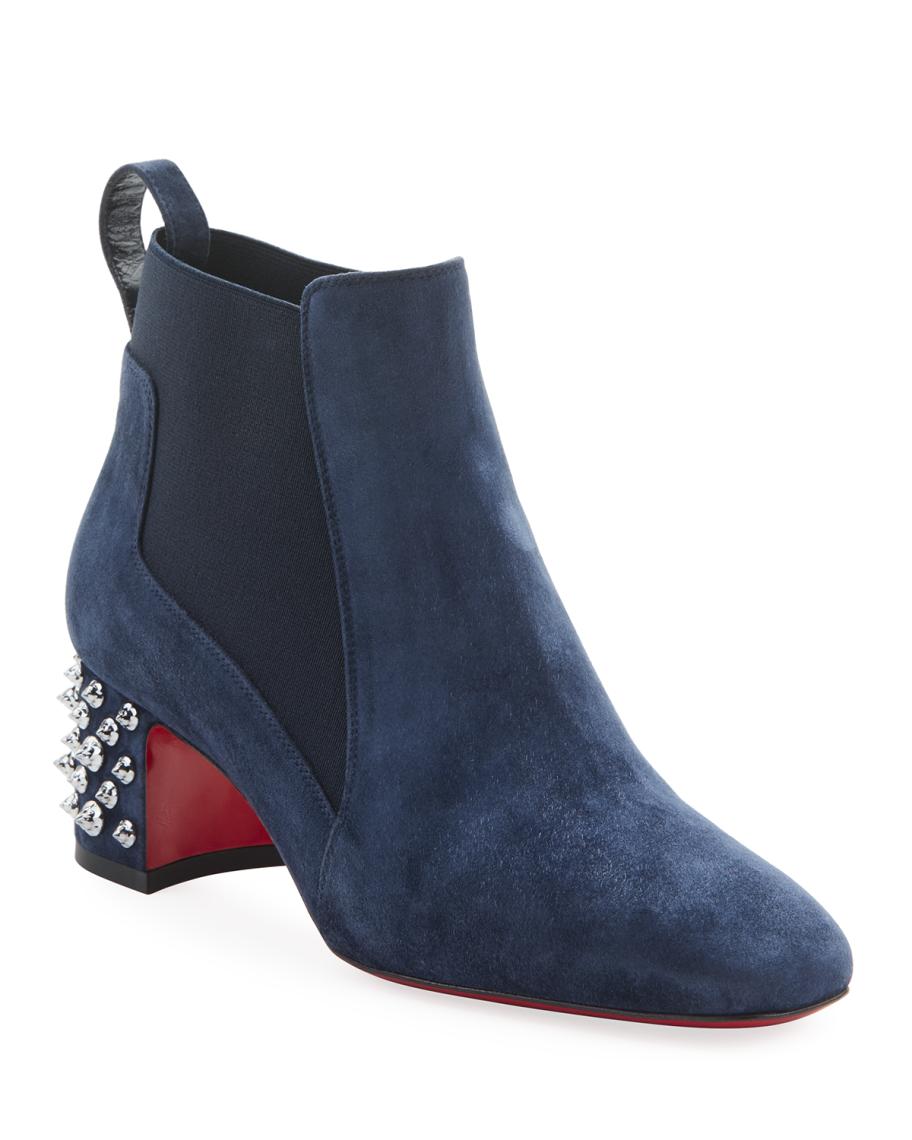 Christian Louboutin Study Suede Red Sole Booties | Neiman Marcus
