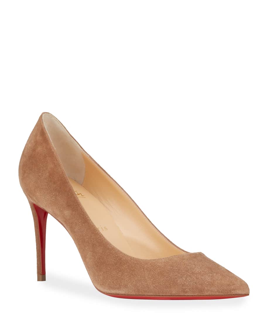Christian Louboutin Kate 85mm Suede Red Sole Pumps | Neiman Marcus