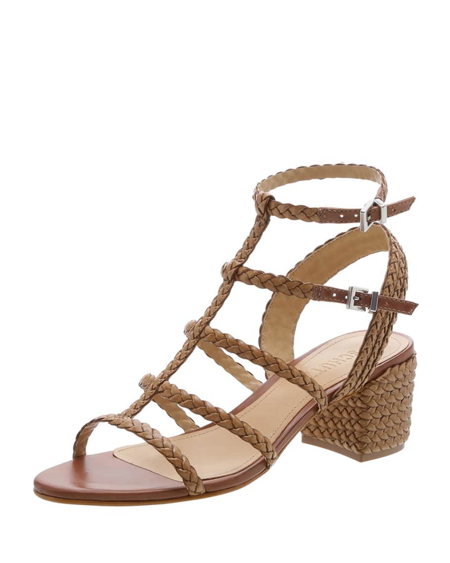 Schutz Rosalia Braided Leather Caged Sandals Neiman Marcus