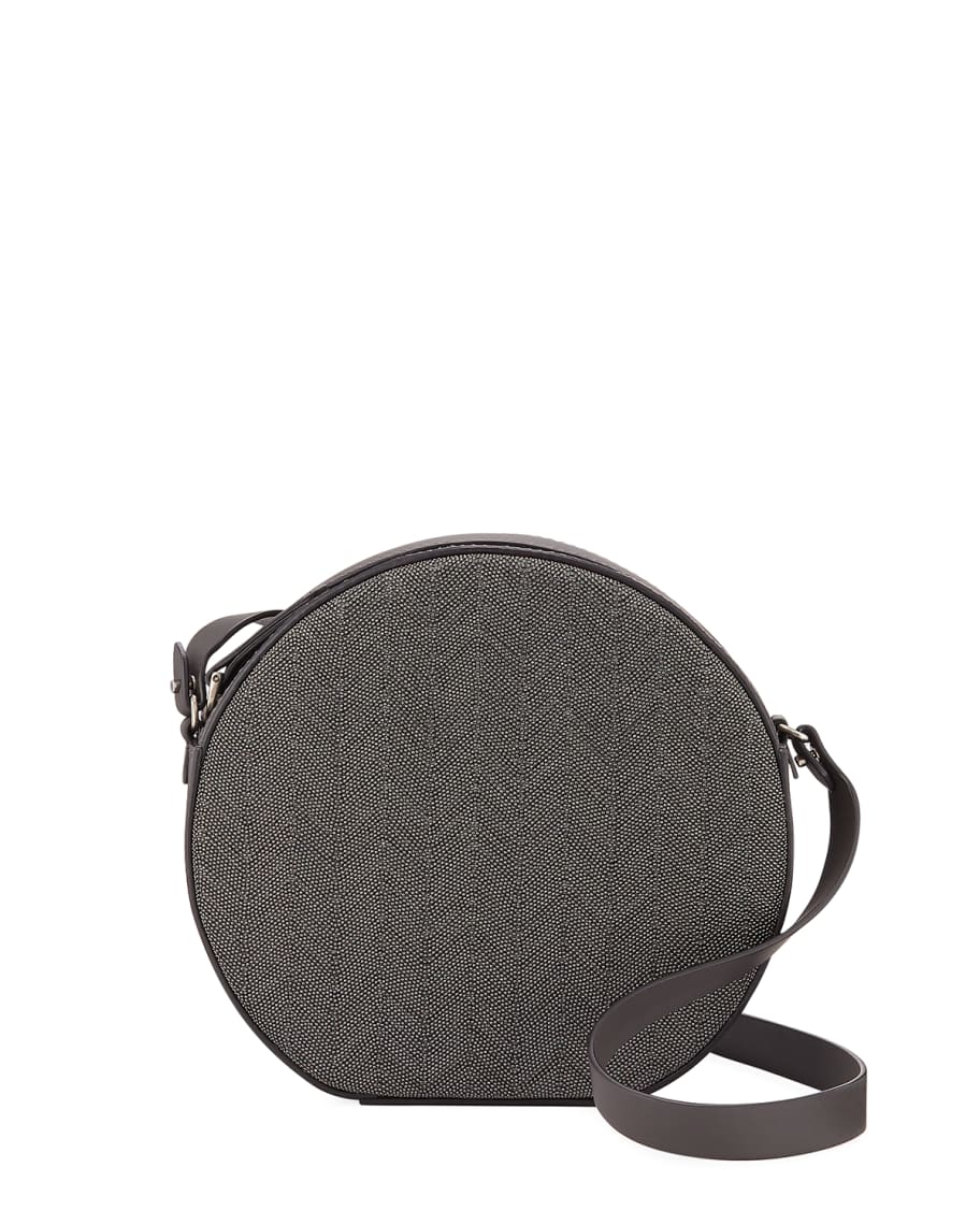 Brunello Cucinelli Alligator-embossed Leather Round Crossbody Bag