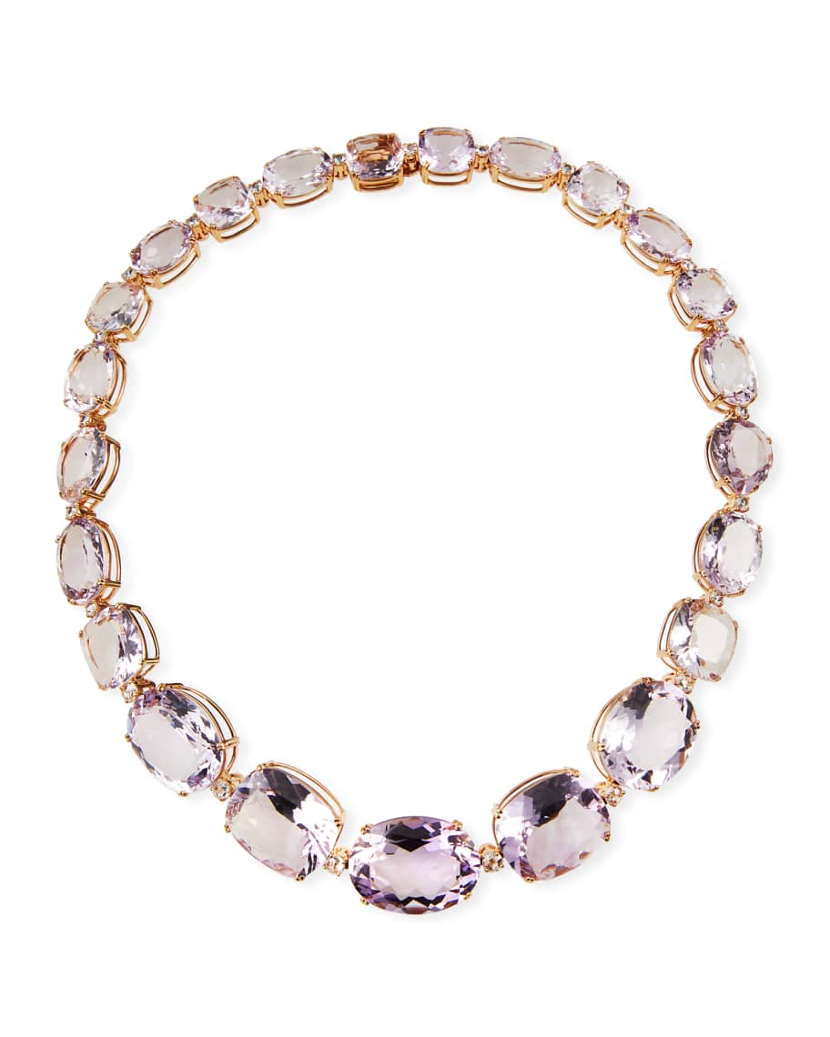 Etho Maria 18k Pink Gold Graduated Amethyst Necklace | Neiman Marcus