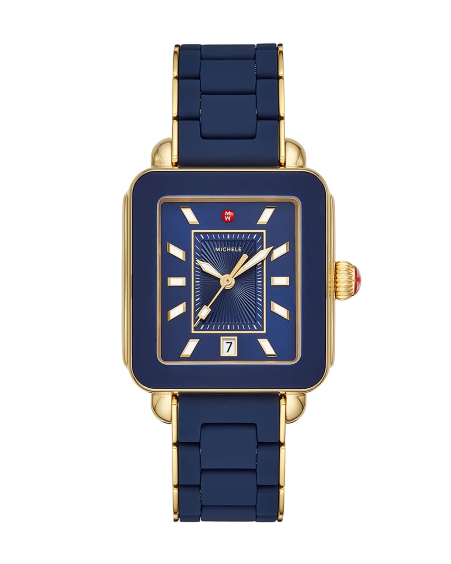 MICHELE Deco Sport Bracelet Watch in Navy Neiman Marcus