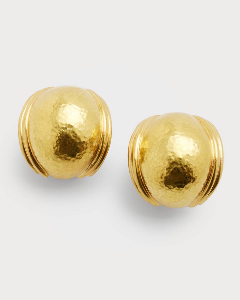 Elizabeth Locke 19k Gold Puff Earrings | Neiman Marcus