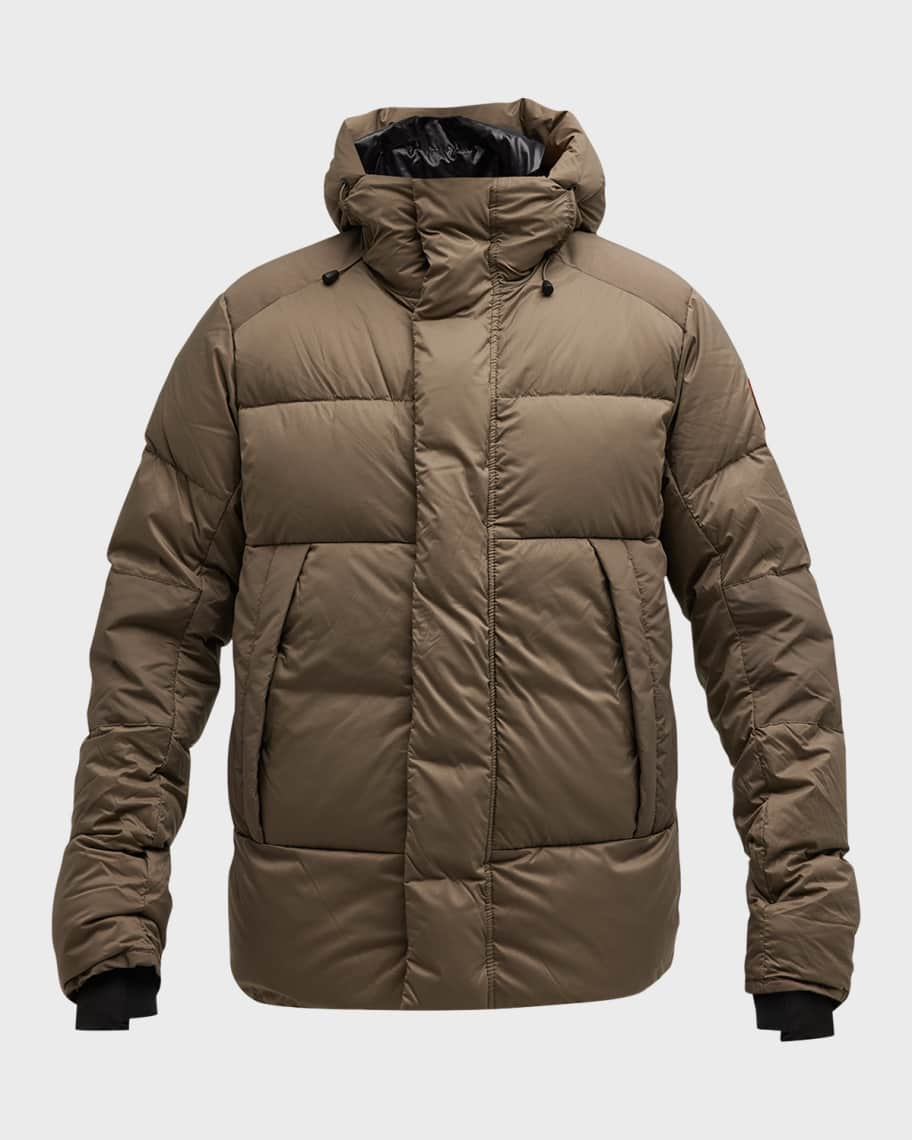 Black Web Stripe nylon-shell quilted down jacket, Gucci