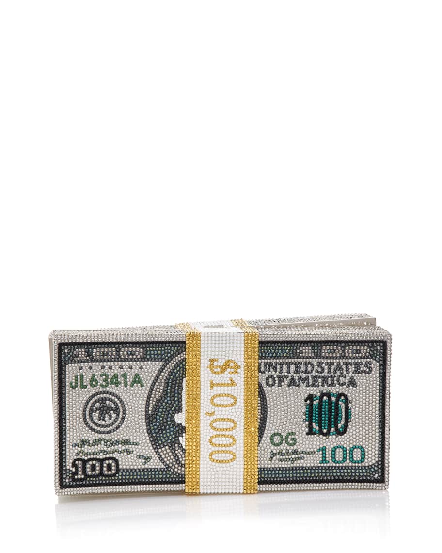 Stack of Cash 10K USD Money Crystal Clutch Purse