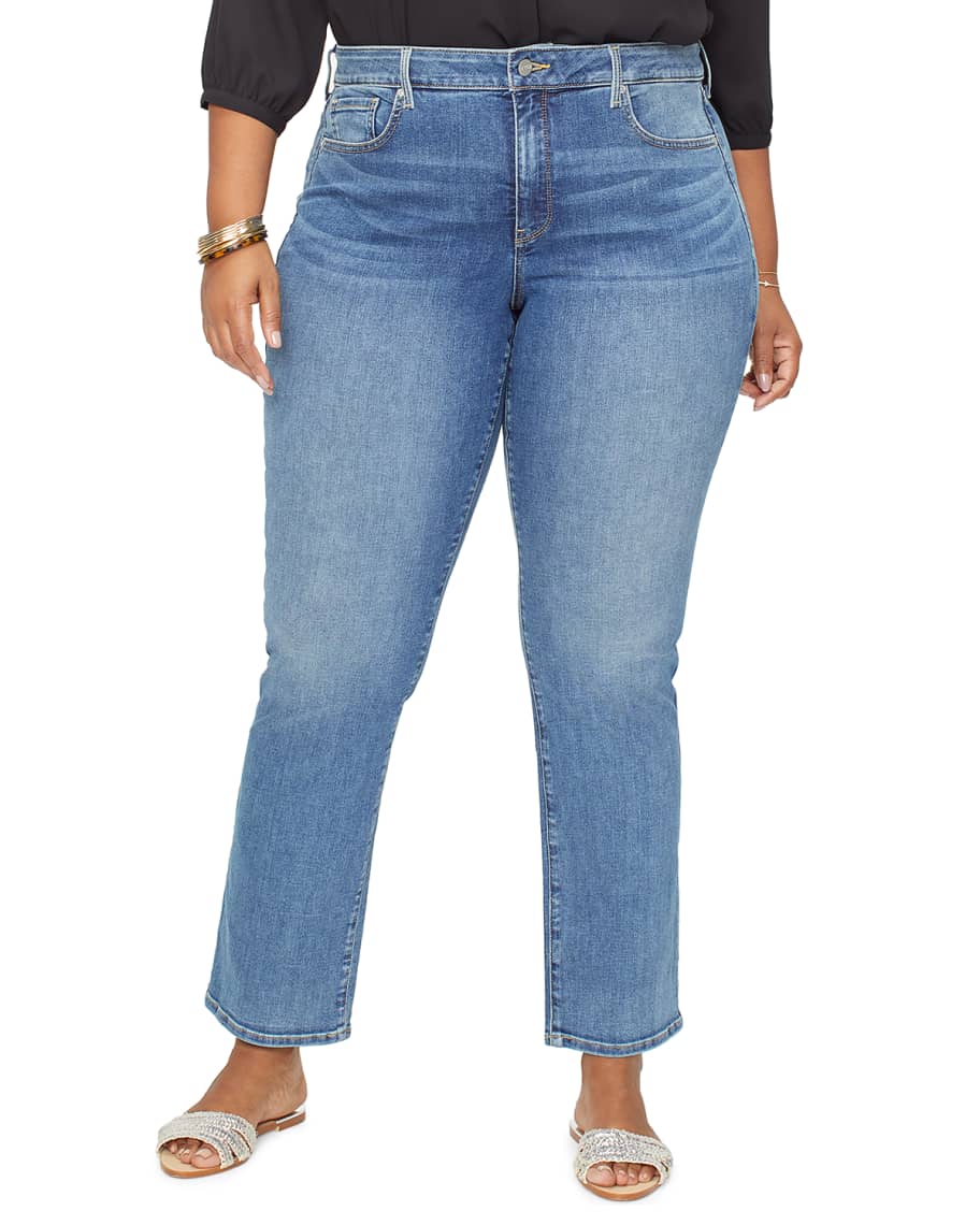 NYDJ Plus Plus Size Marilyn Straight-Leg Jeans | Neiman Marcus