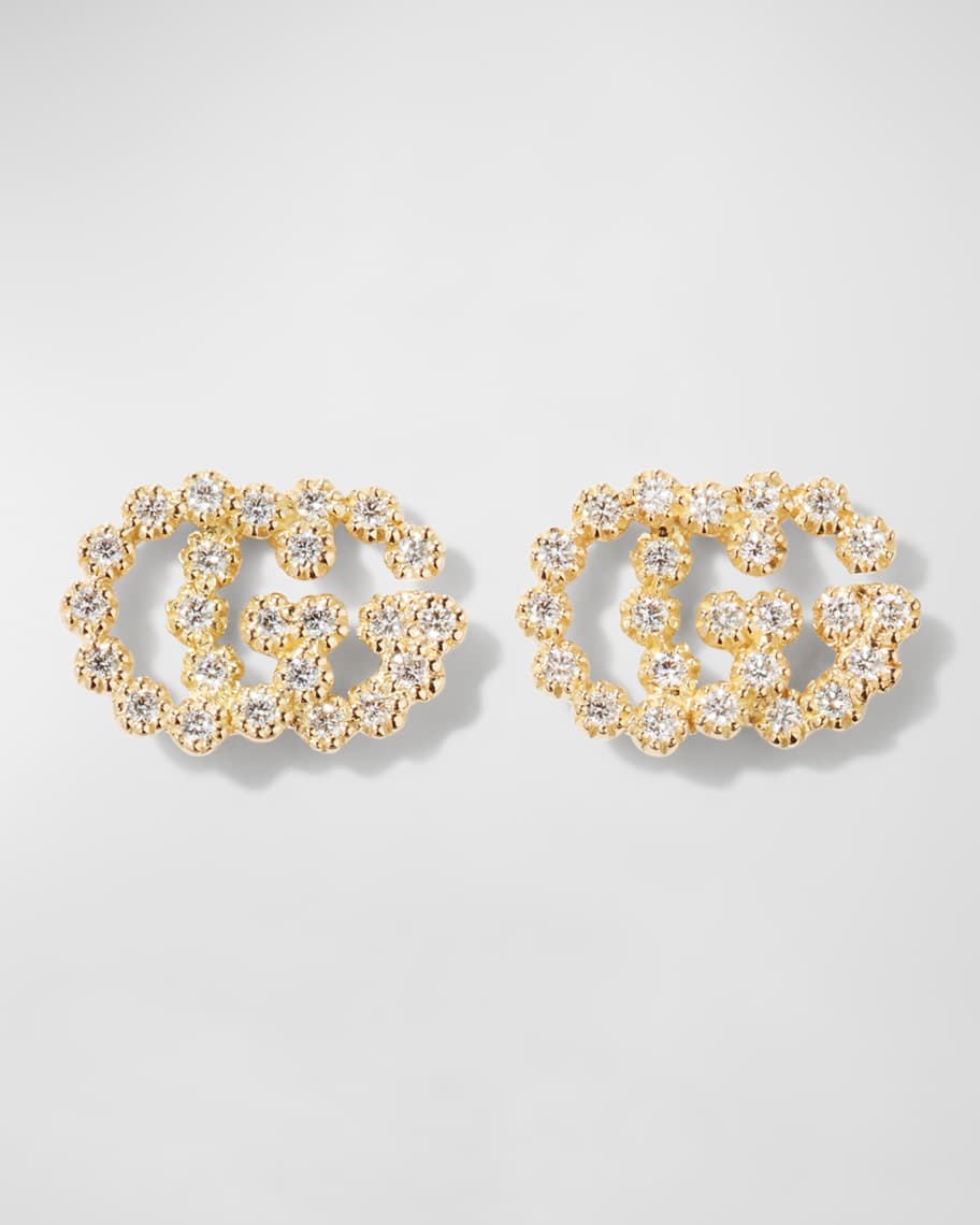 Gucci 18k yellow gold running g stud earrings outlet