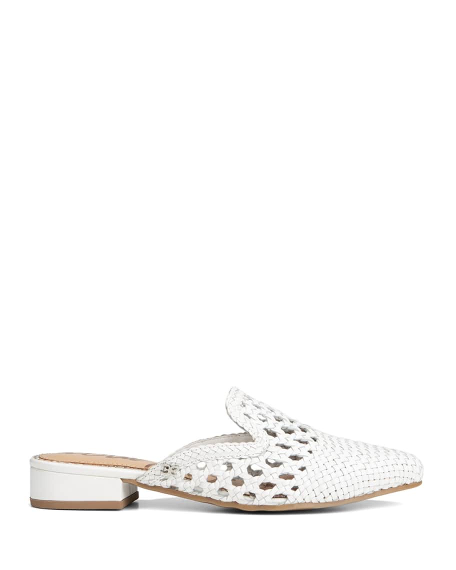 Sam Edelman Clara Woven Leather Flat Mules Neiman Marcus