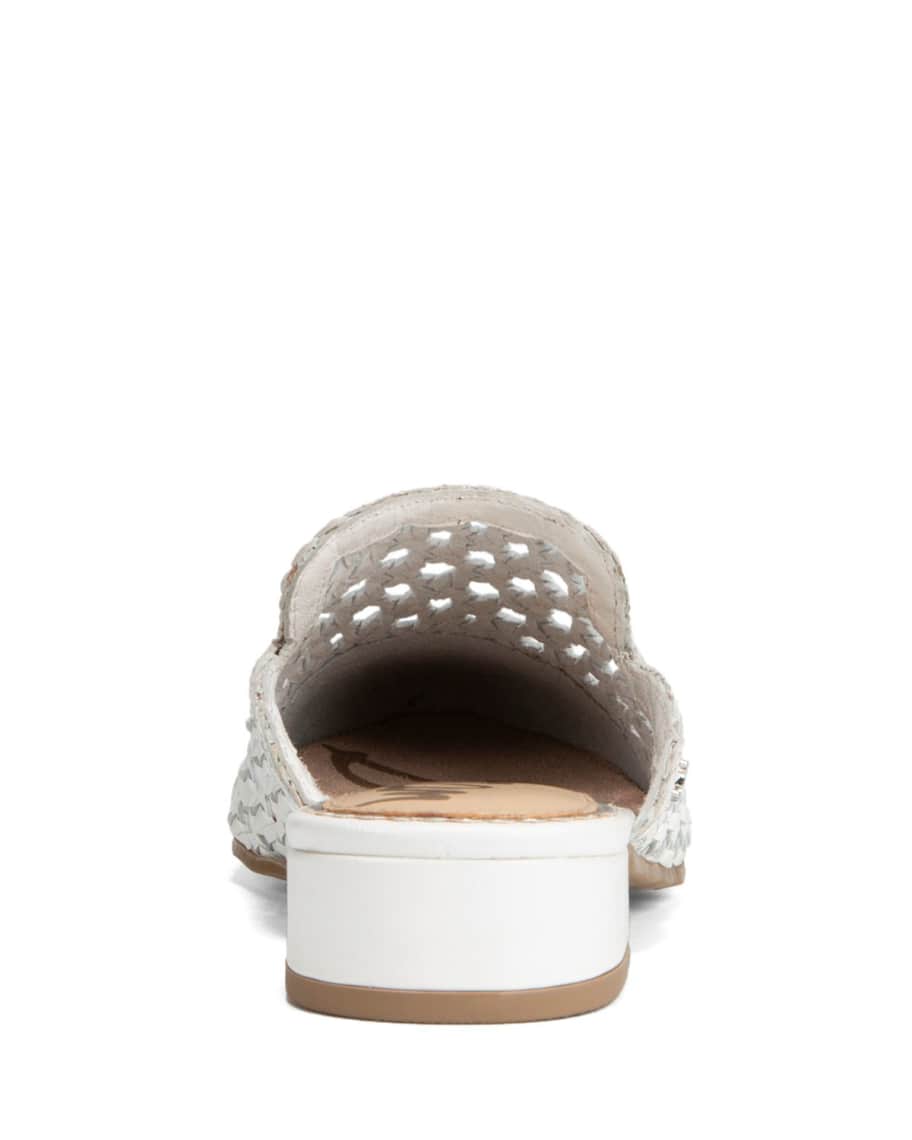 Sam Edelman Clara Woven Leather Flat Mules Neiman Marcus