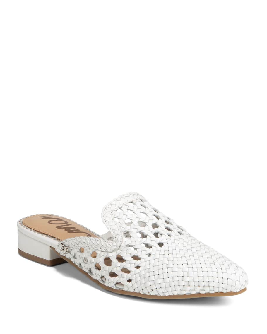 Sam Edelman Clara Woven Leather Flat Mules Neiman Marcus
