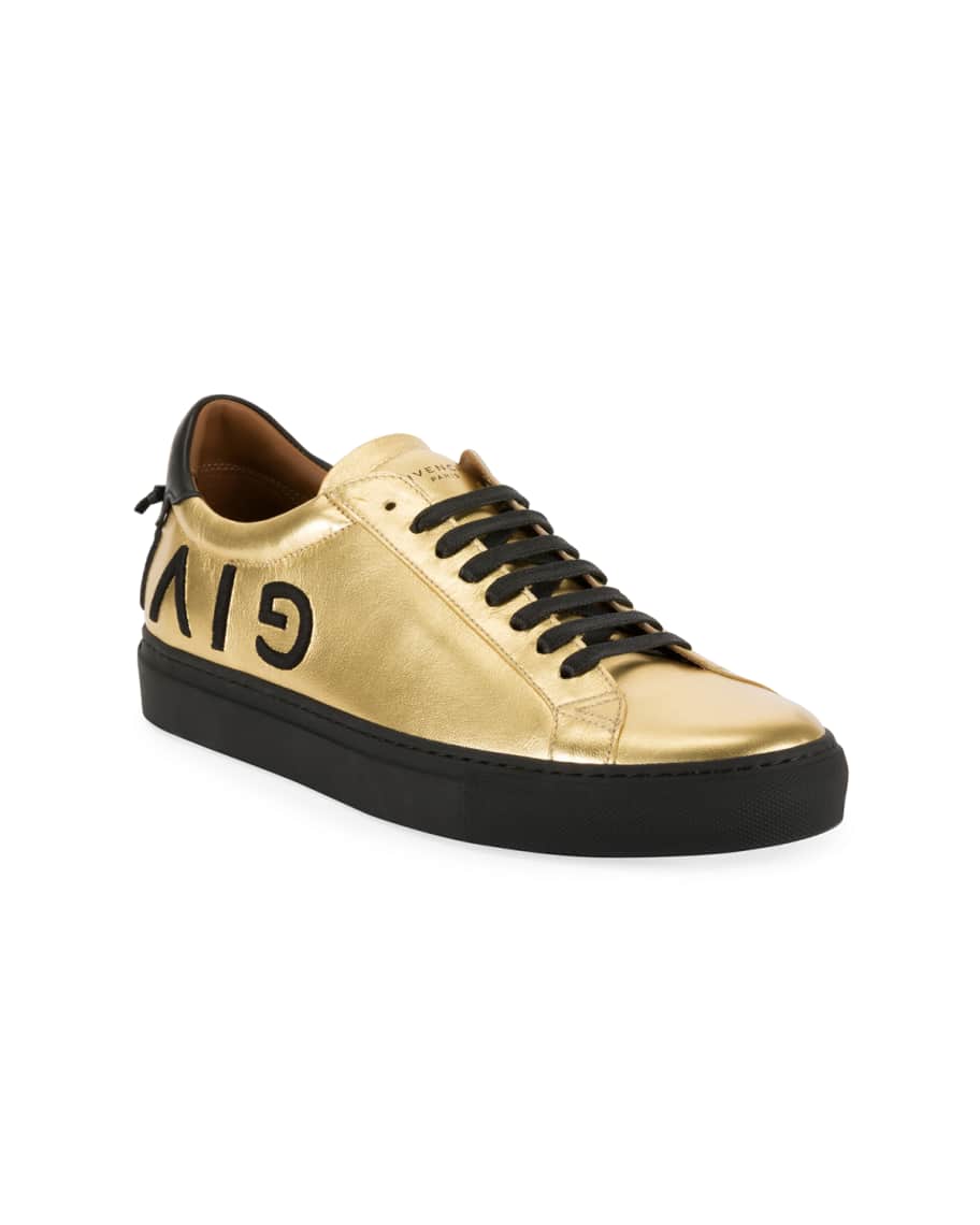 Givenchy Men's Metallic Leather Low-Top Sneakers | Neiman Marcus