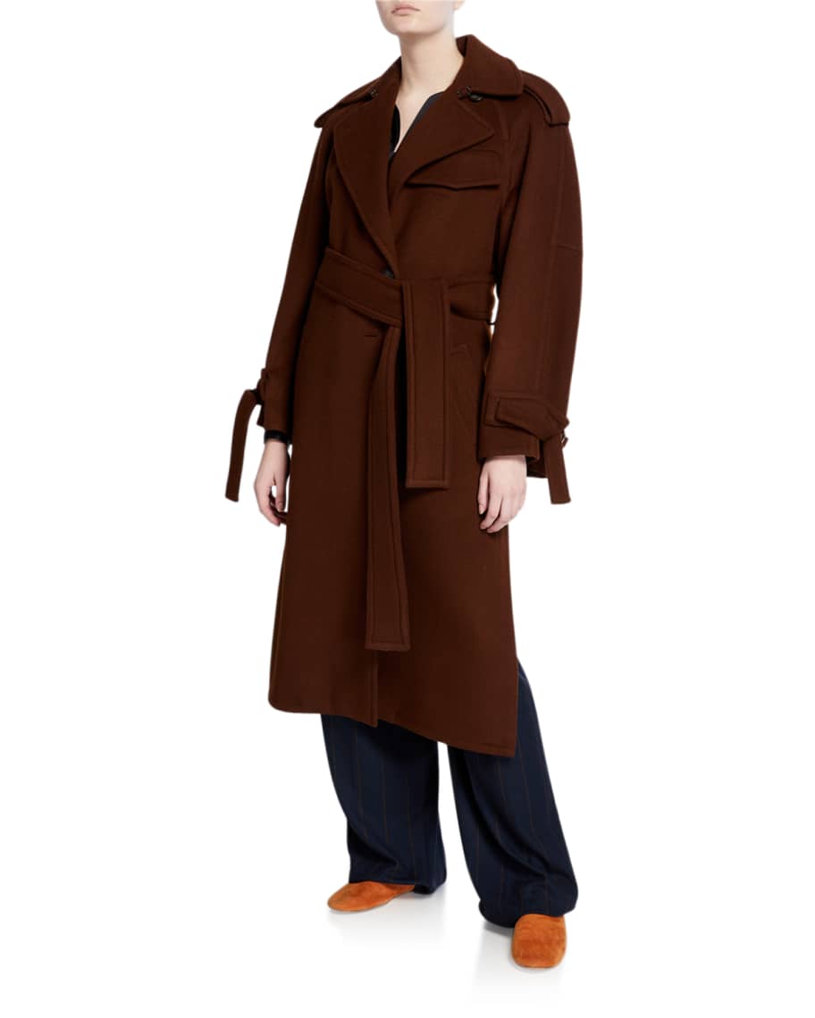 Vince Belted Wool Trench Coat Neiman Marcus