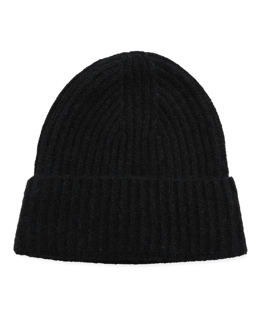 Vince Cashmere Ribbed Beanie Hat | Neiman Marcus