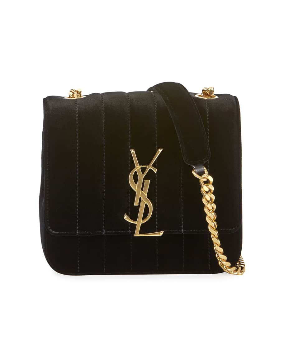 Saint Laurent Vicky Small Velvet Shoulder Bag | Neiman Marcus