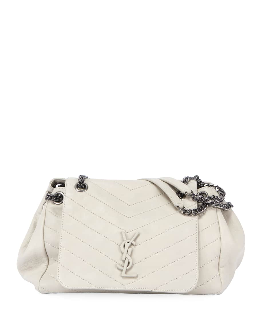 Saint Laurent Mini Nolita in Lambskin - White - Women