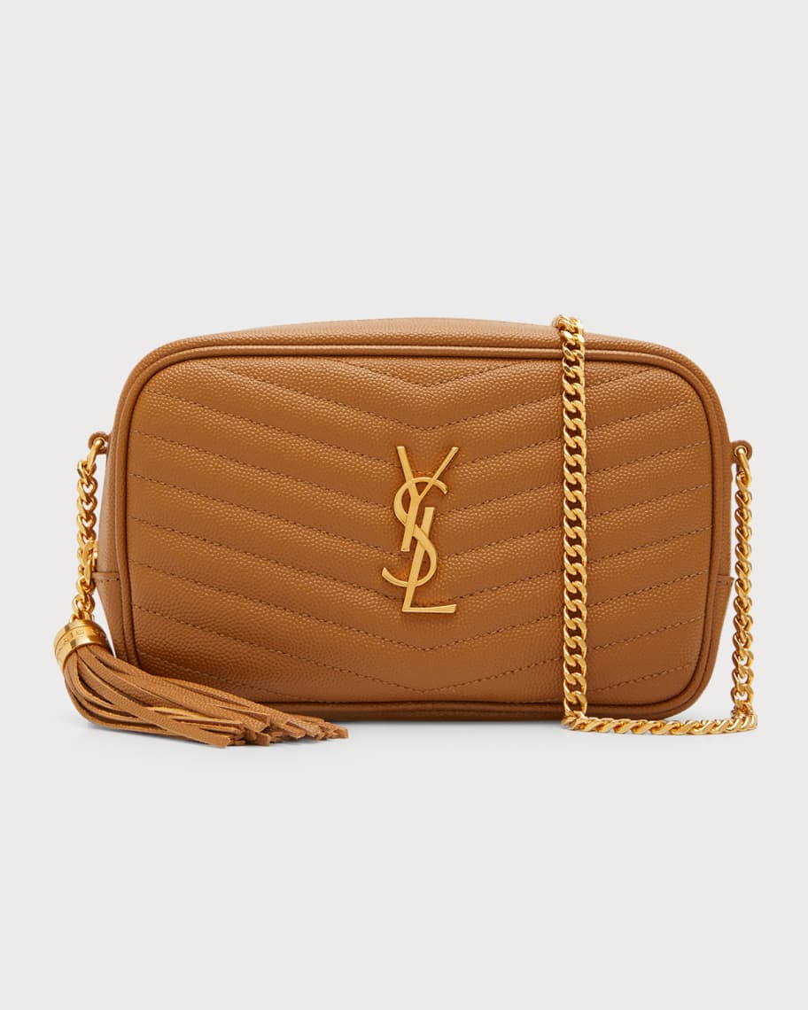 Saint Laurent Lou Mini YSL Grain de Poudre Camera Crossbody Bag