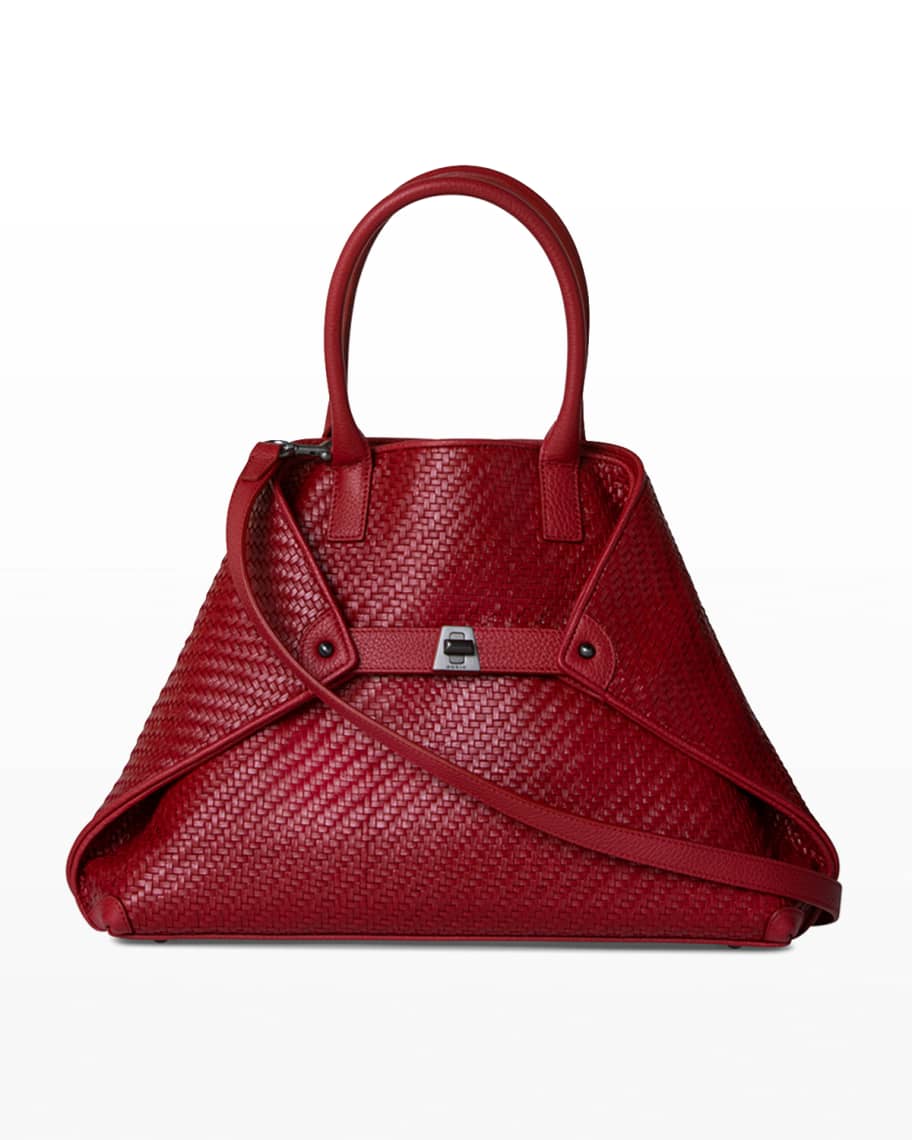 Akris Ai Small Braided Leather Top-Handle Bag