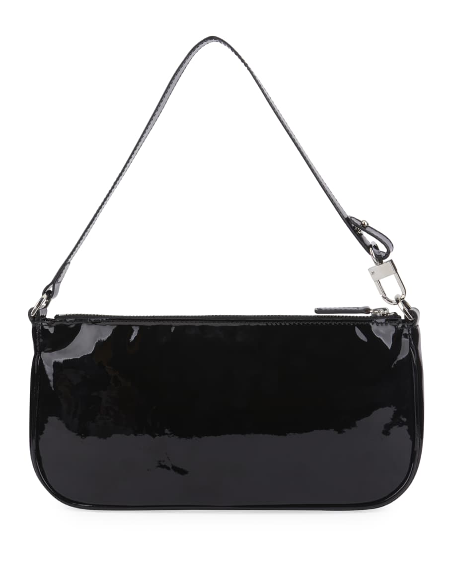 By Far Black Leather Rachel Shoulder Bag In Bl Black