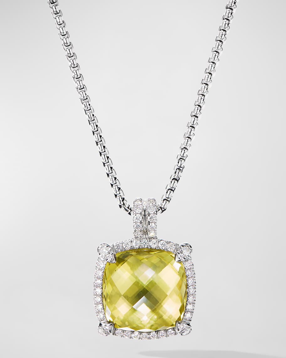 David Yurman Chatelaine Pendant Necklace with Gemsone and Diamonds in