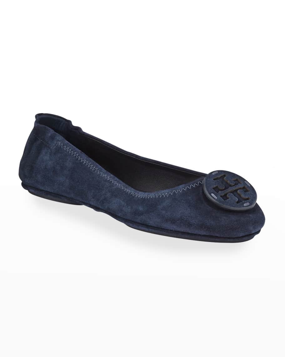 Tory Burch Minnie Travel Suede Ballet Flats Neiman Marcus