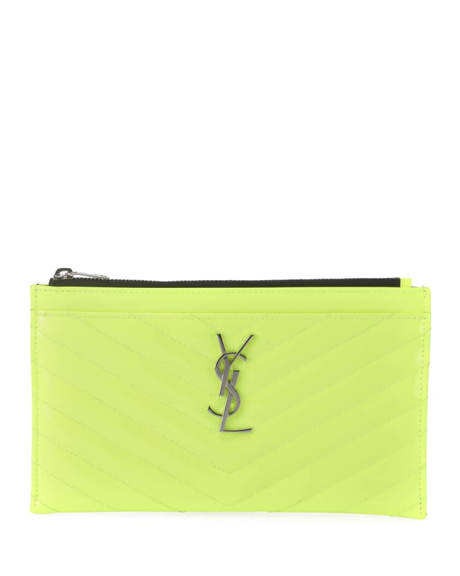 Saint Laurent green Monogram Matelassé Card Holder