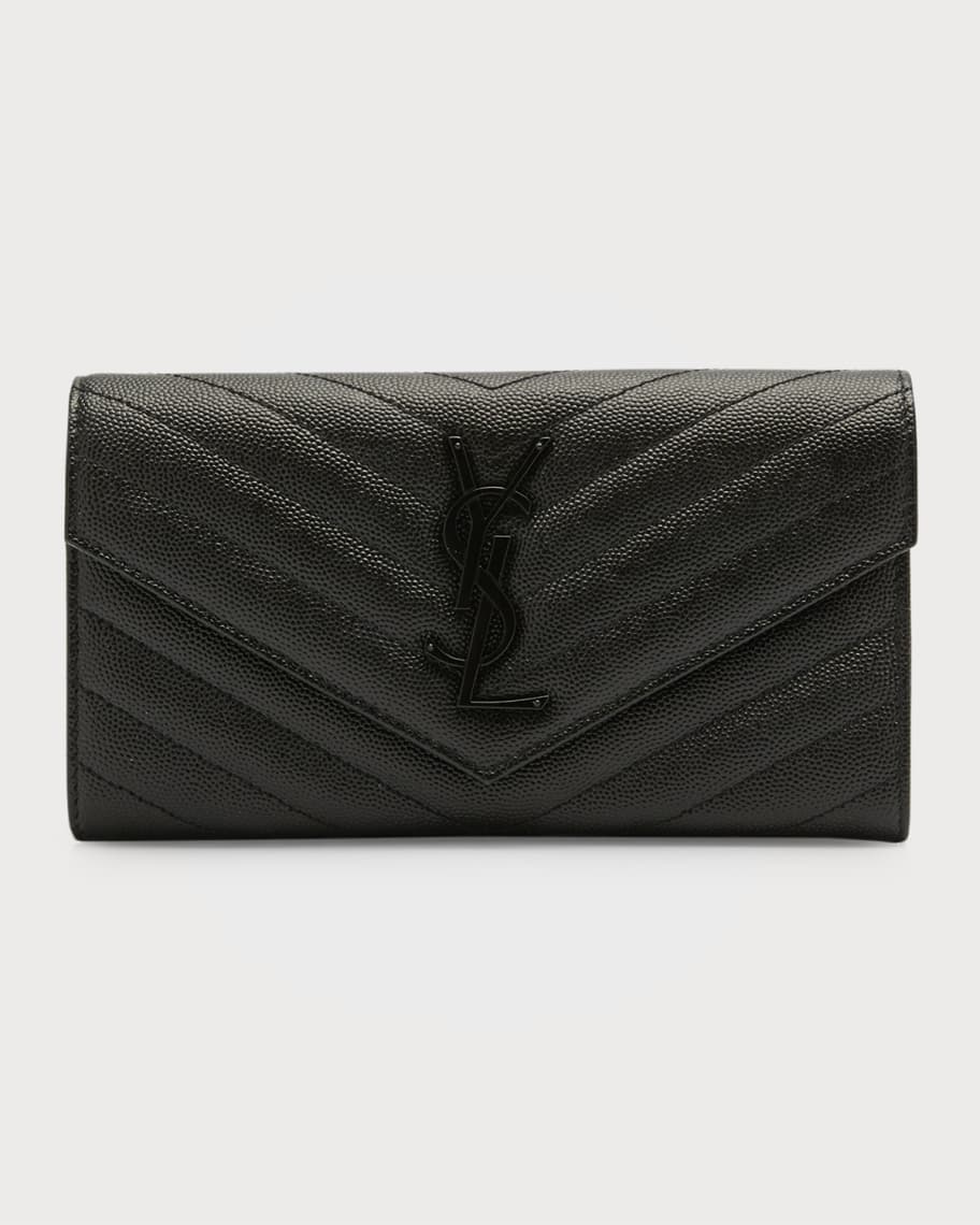 Saint Laurent Ysl Logo Medallion Continental Wallet