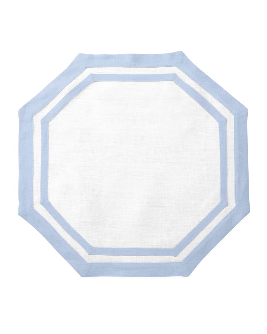 Matouk Casual Couture Octagon Placemats, Set of 4 (Ice Blue)