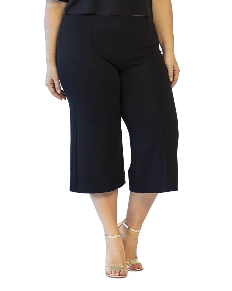 Ripley Rader Plus Size High-Rise Ponte Culottes | Neiman Marcus