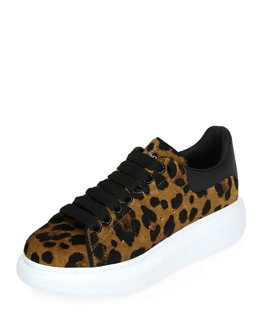 Alexander McQueen Leopard Calf Hair Platform Sneakers Neiman Marcus