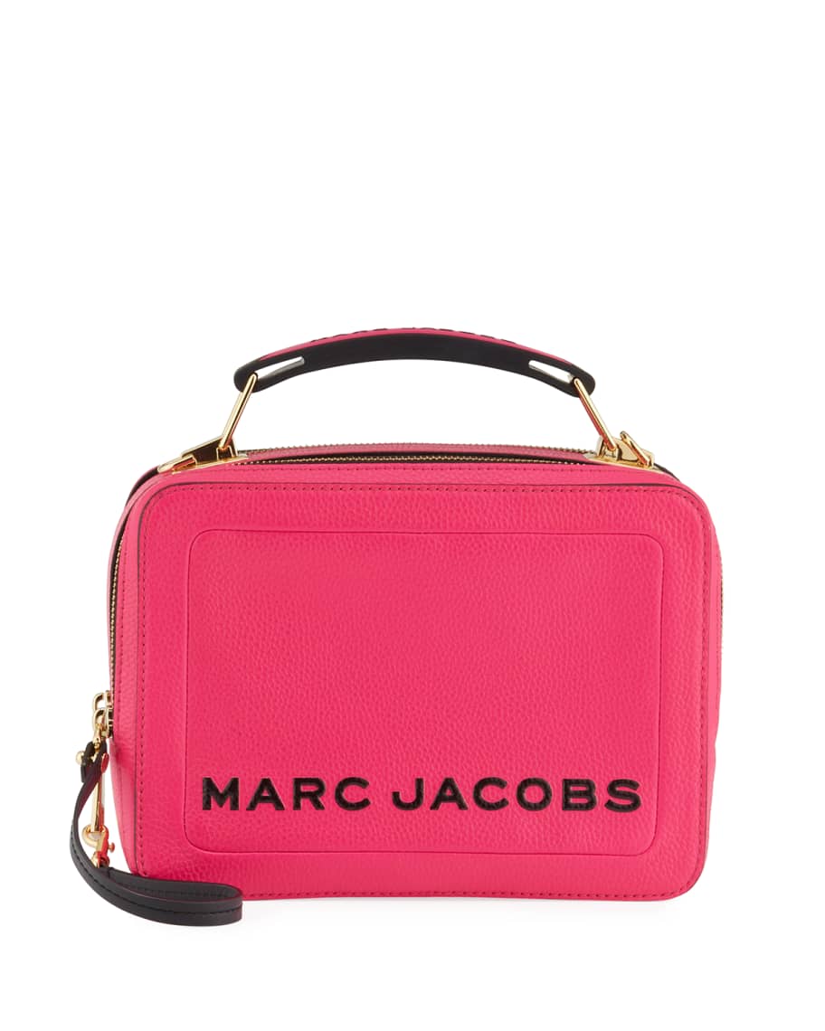 Marc Jacobs The Box Golden Brown Textured Leather Logo Top Handle Crossbody  Bag